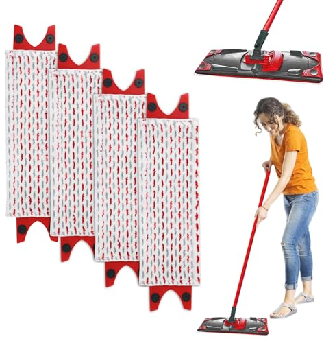 4 Pack Compatible with Vilida 1-2 Spray Mop Head Replacement Kit, Compatible with Vilida Ultramax/UltraMax Plus/Easy Wring UltraMax Mop Pads Refill, for Remove all Stains From the Floor