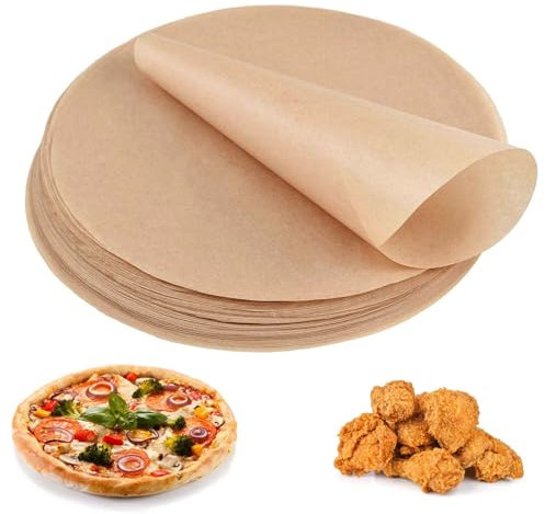 200 Unidades de Papel de Horno Redondo, Diámetro de 30 cm, Antiadherente, para Barbacoa, Pizza, Tartas - Resistente al Calor