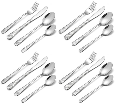 HaWare Set di 8 posate per bambini in acciaio inox (16, manico martello)