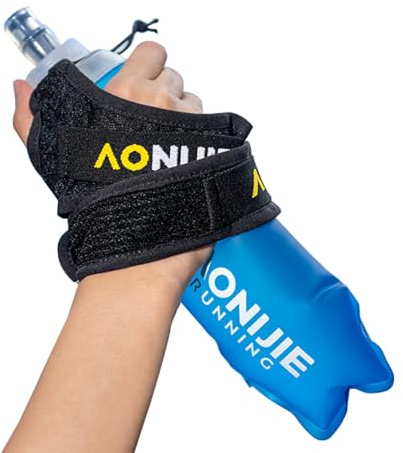 Azarxis Bouteille à Main Porte-Bouteille 500 ml pour Marathon Running Randonnée Sport (A - Noir - 500 ml)