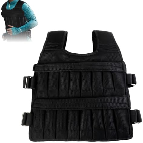 Gewichtsweste, Herausnehmbare Metall Gewichte, Verstellbare Trainingsweste für Crosstraining, Krafttraining, Calisthenics und Gym, Bequeme Weight Vest Damen & Herren (Nein Einschließlich Stahlplatte)