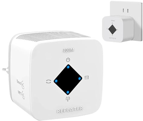 Hojalis WLAN Verstärker, 300 Mbit/s WLAN Repeater, 2.4 Ghz WiFi Extender Booster, WiFi Range Extender Mit Repeater/Ap Modus Und WPS-Funktion, Internet Verstärker Bis Zu 3650 Sq.Ft Und 35+ Geräten