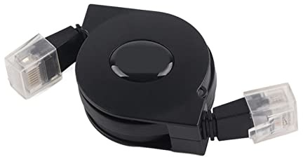 Pongnas Adjustable Retractable CAT6 RJ45 Lan Network Cable Black for Computers (1m/3.3ft)