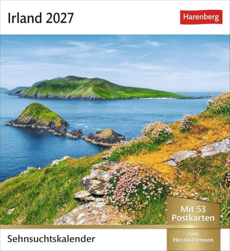 Irland Sehnsuchtskalender 2027 - Wochenkalender mit 53 Postkarten: Fernweh in einem Foto-Kalender zum Aufstellen. Die schönsten Landschaften Irlands in einem Tischkalender.