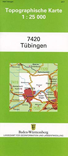 Topographische Karte Baden-Württemberg Tübingen: Mit UTM-Koordinaten bezogen auf d. WGS84/ETRS89