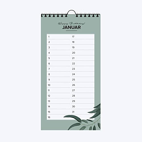Geburtstagskalender: Ein Wandschmuck für Designliebhaber:Ein dekorativer Geburstagskalender, ohne Jahreszahl