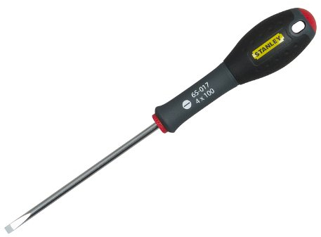 STANLEY 0-65-096 Tournevis Pointe Parallèle 6,5 X 150Mm - Gamme FATMAX - Fabriqués En France - Lame En Acier - Sablage De L'Empreinte - Poignée Soft Grip - Liaison Quasi Incassable - Anticorrosion
