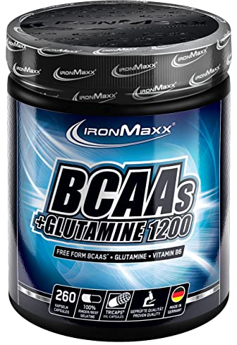 IronMaxx BCAA's + Glutamine - 1200 (260 Tricaps) | BCAA-Kapseln, zuckerfrei und frei von Konservierungsstoffen | Hochdosierte Aminosäurekapseln inklusive allen BCAAs und L-Glutamin