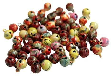 Kleenes Traumhandel Glöckchen - Kupferglocken - hochwertige Schellen - robuste Glöckchen zum Basteln und Dekorieren - Glocken mit Ösen - 11x7 mm (Marmoriert)