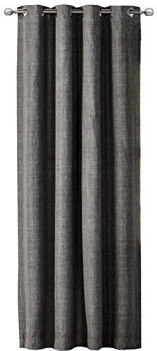 JEMIDI Vorhang blickdicht 140x245cm - Gardine mit Ösen Anbringung - Ösenschal Dekoschal Leinen Optik - 100% Polyester für Wohnzimmer Schlafzimmer
