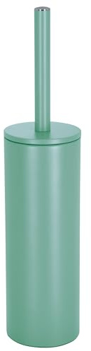 Spirella WC Bürste Klobürste Toilettenbürste „Akira“ mit hygienischem Behälter matt grün, Metall, Vert Mat, 40 x 9.5 x 9.5 cm