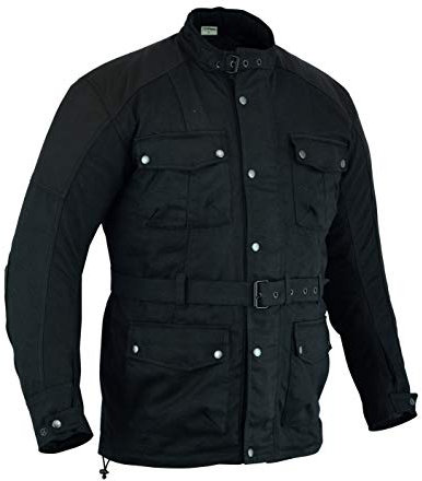 Texpeed Cirée imperméable veste homme homologué avec protection - Hiver longue blouson motard avec armure CE (EN 1621-1) Noir - M