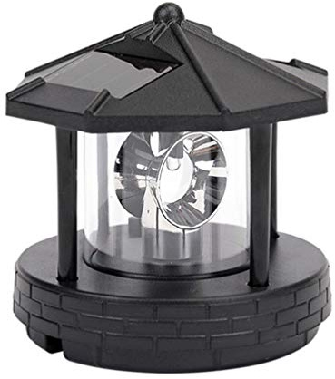 SOLUSTRE 1stk Sonnenlicht Solarlicht Rauch Turm Leuchttürme Terrassenwandleuchte Garten Rauch Leuchtfeuer Licht Solarlicht Rauchturm Solar Leuchtturm Licht Rotieren Draussen Led Plastik