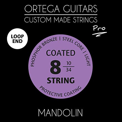 Ortega Guitars Saitensatz Light für Mandoline - Stahl/Phosphor Bronze | Custom Made Strings, Pro Series, MAP-8