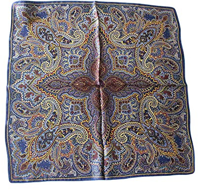 UK_Stone Herren Streifen Polka Dot Paisley Groß Bandana Halstuch Seide Krawatte Anzug Taschenhandtuch Multifunktionstuch 68 * 68cm