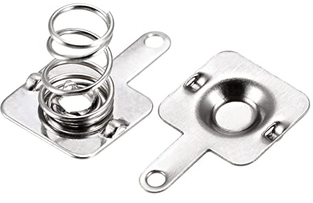 sourcing map 20 Ensemble AAA Batterie Ressort Contact Nickel Plaque | 10mmx9mm, Batterie Ressort Plaque