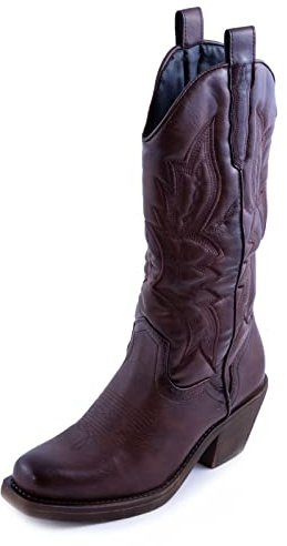 Toocool Stivali donna texani cowboy western camperos scarpe boots YG886 [39,Marrone]