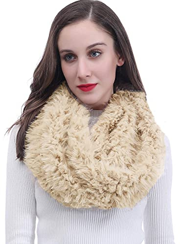 Lina & Lily Loop Schal Damen Winter Schlauchschal aus Kunstfell