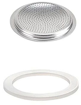 Joint d'étanchéité + filtre de rechange en silicone de qualité alimentaire pour cafetière, expresso, moka - 3 tasses + tamis
