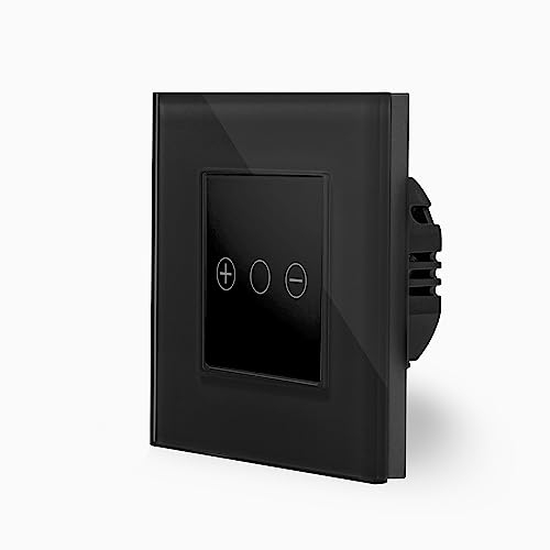 POINT Smart WIFI Touch Dimmer Lichtschalter Ein/Aus 1-Fach im Glasrahmen in Schwarz 1-Weg Smart Home Glas Berührungs Wandschalter für Alexa Google Home IFTT Tuya App gesteuert Luxus-Time