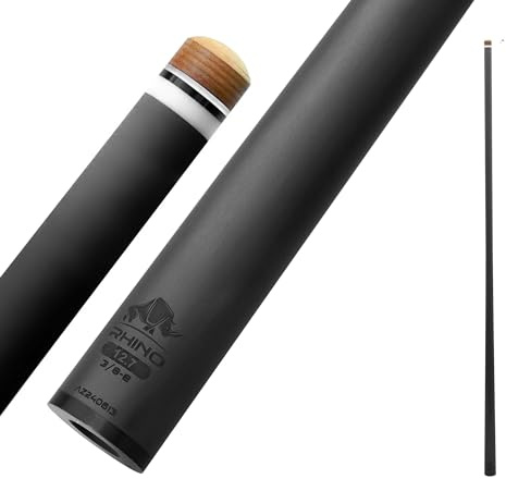 Rhino - 76.2 cm 3/8-8 Joint Carbon Pool Queue Single Shaft Tip Rhino 12.2mm Low Deflection Ultra Smooth Easy to Play Pro Taper