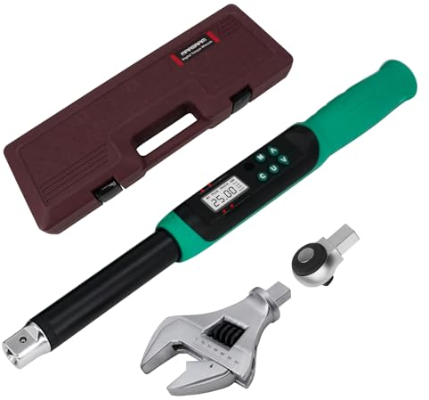 Marsram Adjustable Digital Torque Wrench 5-99.6ft.lbs/6.8-135N.m, Interchangeable Electronic Torque Wrench With 5-35mm Jaw And 3/8 Drive Ratchet Head With Buzzer And LED, For HVAC Car Moto Repair