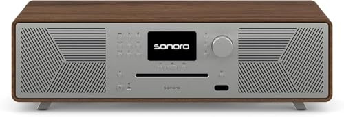 sonoro MEISTERSTÜCK (Gen.2) Kompaktanlage mit CD Player (Airplay, Google Cast, Spotify, FM, DAB+) Walnuss