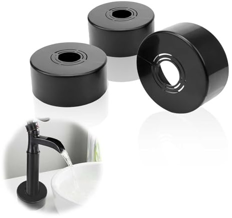 HERKINDNESS Rosace Mitigeur Douche 3 Tailles en Une, 3 Pièces Cache Tuyau Radiateur, Amovible Cache Radiateur, Diamètre Variable 21 mm/26 mm/33 mm, pour Robinets, Radiateurs