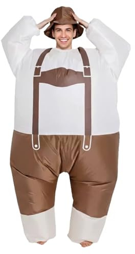AirSuit® Aufblasbare Oktoberfest Verkleidung für Erwachsene | Ungewöhnliches Kostüm Einheitsgröße | 100% Polyester | Größe 160 bis 190cm | Leicht und angenehm zu tragen| Aufblassystem| OriginalCorner®