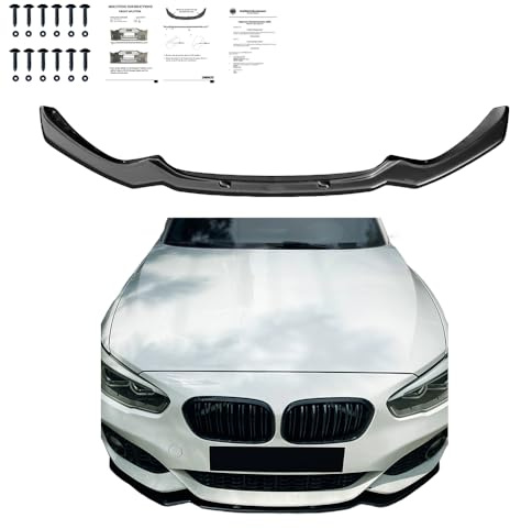 Frontlippe Frontspoiler kompatibel mit BMW 1er F20 F21 M Power Facelift 2015 bis 2019 mit ABE TÜV Schwarz Glänzend