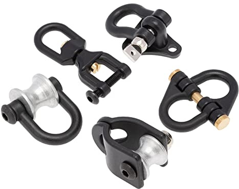 Xiaojikuaipao Grilletes de remolque de coche RC 1/10 - Ganchos de metal para SCX10 TRX4 D90 - Piezas de actualización para coches de escalada en roca - Juego de 5 piezas incluido - Negro