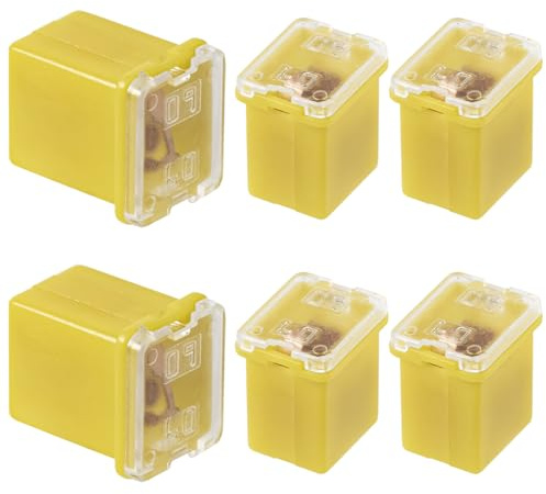 ALLECIN 60A Blocksicherung Niedriges Profil 60Ampere Low Profile Box Shaped Fuse Auto Sicherungen Niedrigprofil KFZ Sicherung für LKW PKW (Packung mit 6 Stück)