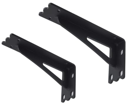 2er-Pack schwebende Regalhalterungen, robuste dreieckige Regalstützen, wandmontierte Regalhalterungen aus Eisenmetall zur Aufbewahrung und Präsentation, mit Schrauben, schwarz (30 cm x 10 cm (11,8 Zol