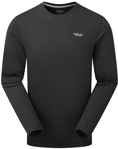 Rab Men's Basecamp 3 Peak Tee - Long-Sleeve Graphic T-Shirt for Hiking, Trekking, & Everyday Use - Beluga - Large