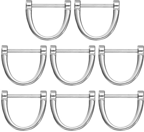 sourcing map D-Rings Screw in Shackle Horseshoe Metal U Shape D Ring for Purse Bags DIY Crafts Keychains Accessories