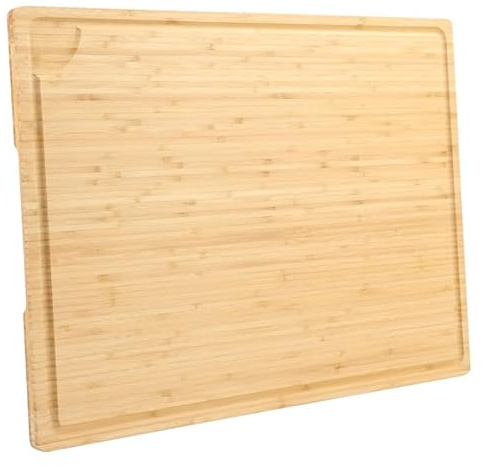 BRAVECOW Bamboo Cutting Board Extra Large 24inch Wooden Butcher Block Sink Chopping Board 60 x 45 x 2 cm Home Kneading Board Meat, Vegetables, Fruit, Bread, BBQ