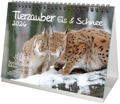 Animali magici ghiaccio e neve DIN A5 calendario da tavolo per il 2026 animali della regione polare – Seelenzauber