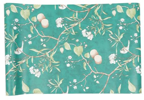 Artibetter 1rouleau Peint Autocollant Vert Style Chinois Décoration Vintage Pour Chambre
