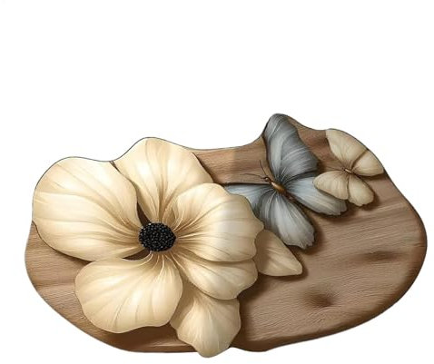 Tapis de Papillon, Tapis de Cuisine Papillon | Tapis de Sol | Motif Réaliste 3D Absorption Anti-glissement Séchage Rapide Papillon Tapis de Sol pour Salle de Bain Cuisine