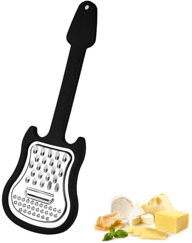 Lyreh Rallador de Queso Manual, Rallador Acero Inoxidable con Mango Multifuncional Forma de Guitarra Rebanador Cocina Para Queso, Verduras, Frutas y Ensaladas