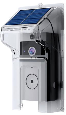 Dingtone P1 Wireless Doorbell Camera with Solar & Battery Power, 2.4G WiFi, HD Video, Night Vision & App Control – No Monthly Fees
