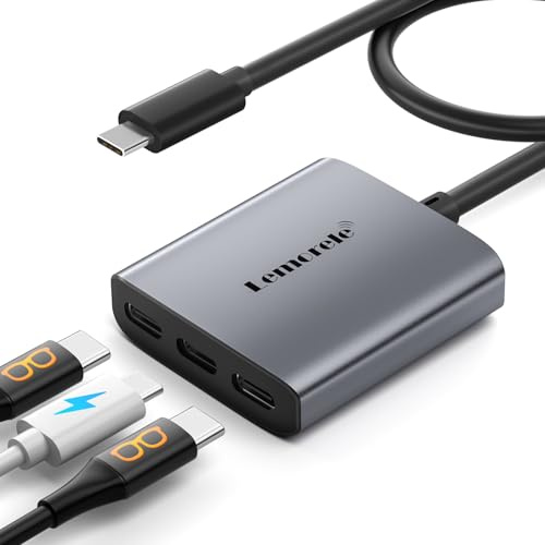 Lemorele Adaptador USB-C a Doble USB-C: Divisor 4K @60Hz con Carga PD 85W, Compatible con Gafas AR (XREAL, Rokid), Steam Deck, Switch 2/1, iPhone 16/15 y Monitores Portátiles, Gris Espacial