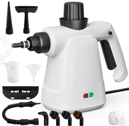 Handheld Steam Cleaner - Quick Heat, 400ml Large Water Tank, 11-in-1 Multi-Attachments for Home Floors & Car Upholstery, Multi-Surface Cleaner, Portable Deep Steam Cleaner for Housewives
