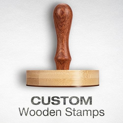 Individuelle Holzstempel - Personalisierter Holzstempel mit Griff - Individueller Name oder Logo Stempel für Verpackungen, Karten, Small Business Branding - Rechteckig, Quadrat oder Rund (Rund)