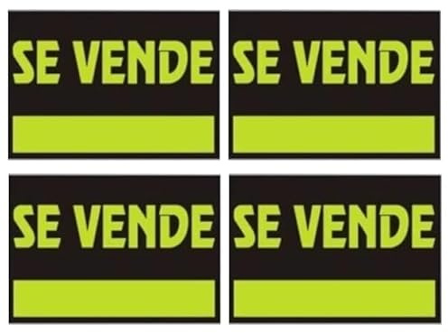 PCMOVILES – Pack de 4 Carteles “SE VENDE” de PVC Reflectante Verde 35×50 cm | Señal de Venta Resistente | Ideal para Inmobiliarias y Particulares | Uso Exterior e Interior