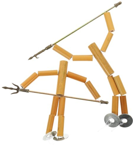 Beaupretty Bambus Marionetten Bastelset DIY Basteln Material Kit Handkoordination Robustes Naturholz Kompakt für Feinmotorik Training