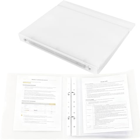 MUKSUET Presentation Ring Binder with 200 Pockets, 2 Pcs A4 Clear Plastic Display Folders with Punched Pockets Sleeves and Elastic Band for Office Document Project
