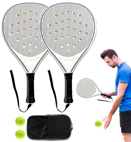 Ylnailky Palas De Pádel,Set De Raquetas De Tenis - Equipo De Entrenamiento con Agujeros De Flujo De Aire Optimizados para Exterior Todas Las Edades