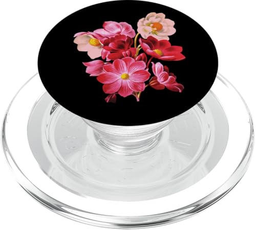 Cute Red Begonias flower houseplant floral girl PopSockets PopGrip for MagSafe