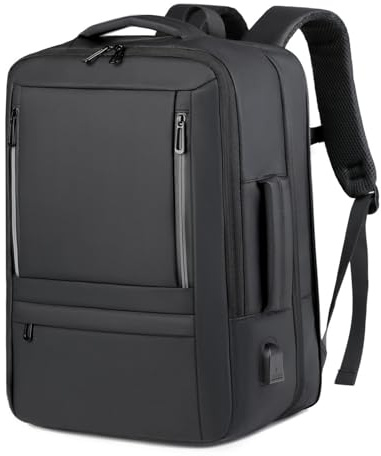 Multifunktionell herrryggsäck med stor laddningsport och datorutrymme(Black)